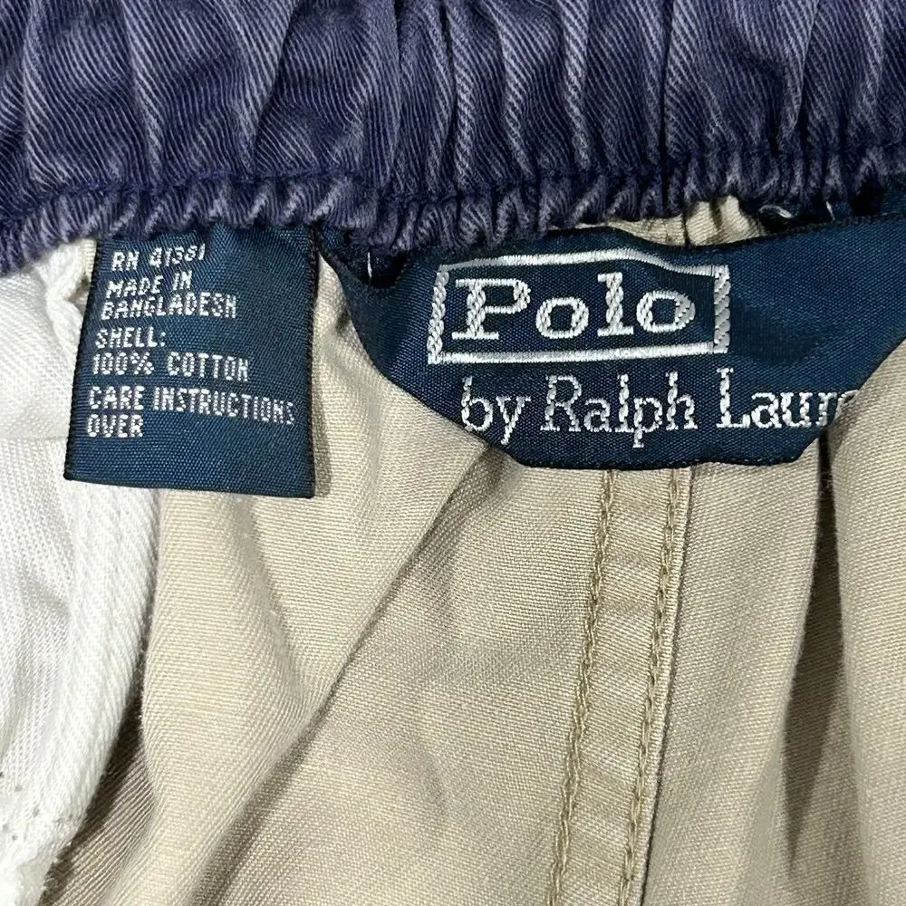 VTG Y2K Polo Ralph Lauren Khaki Shorts Size L 36 Waist 5